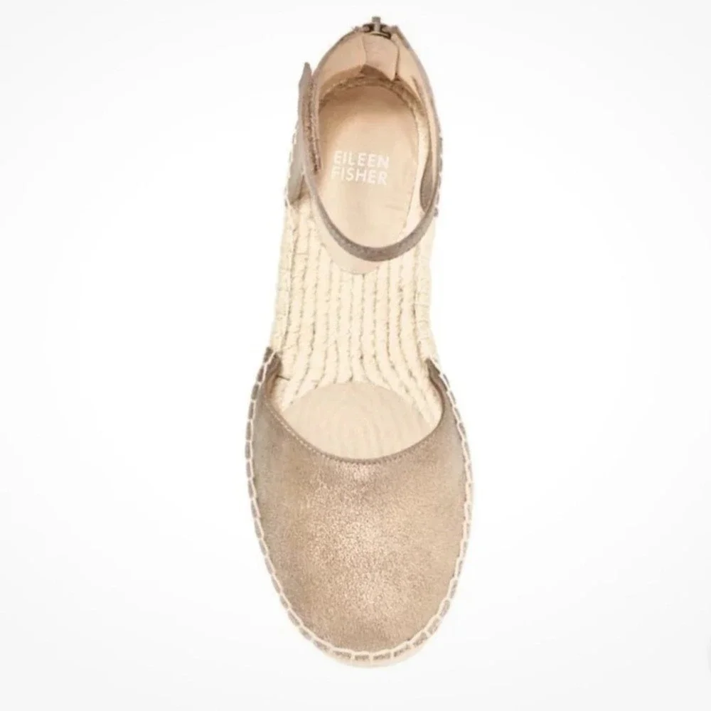 EILEEN FISHER‎ | Woman's Lala Espadrille Flat Sandals, Gold Metallic